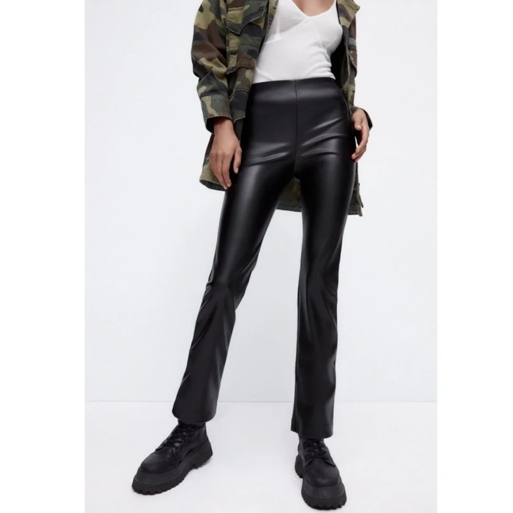 Zara faux leather pants size XL in black faux leather leggings